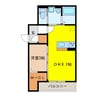 ヴァイスハイト中広江 1DKの間取り