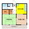 DOEL TAKADA 2DKの間取り