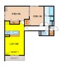 D-ROOM茜部本郷Ⅱ 2LDKの間取り