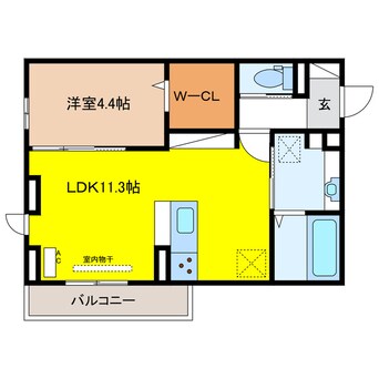 間取図 D-ROOM茜部中島