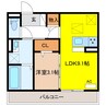 仮）D-ROOM岐南町下印食 1LDKの間取り