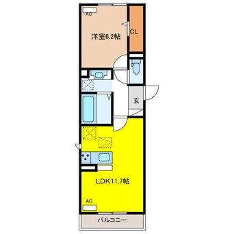 間取図 仮）D-ROOM岐南町下印食