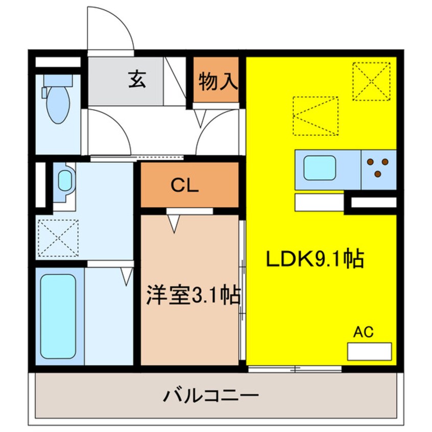 間取図 仮）D-ROOM岐南町下印食