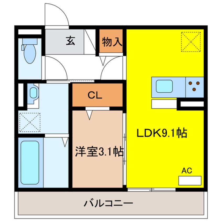 間取図 仮）D-ROOM岐南町下印食