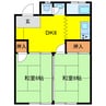 コーポ入舟 2DKの間取り