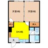 コーポ入舟 2DKの間取り