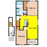 キャトル　セゾンⅡ 2LDKの間取り