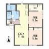 グリーンとぴあⅤ　 2LDKの間取り