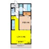 D-ROOM大川 1LDKの間取り