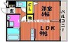 セジュール西川原 1LDKの間取り