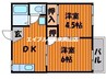 プランドール高屋 2DKの間取り
