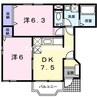 シーサイド　グレイス 2DKの間取り