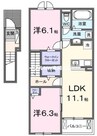 ネオグレイスさい 2LDKの間取り