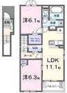 ネオグレイスさい 2LDKの間取り