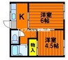 赤田ハイツ 2Kの間取り