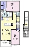 グラシアス 2LDKの間取り