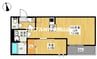 GRANDTIC 西大寺 1LDKの間取り