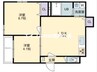 RIVER CITY 西川原 2LDKの間取り