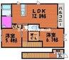 シャーメゾン　アドニス　Ⅱ棟 2LDKの間取り