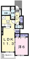 クレストハイムＡ 1LDKの間取り