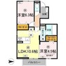 オーベルジーヌ 2LDKの間取り