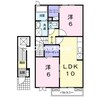 サンティエ 2LDKの間取り