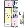 ハーモニー大崎Ⅱ 2LDKの間取り