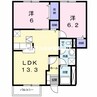 ガーデンコートＢ 2LDKの間取り