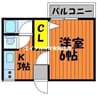 ル・クール瀬戸Ⅰ・Ⅱ棟 1Kの間取り