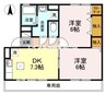 アルテール吉田 2DKの間取り