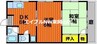 光藤コーポⅢ 2DKの間取り