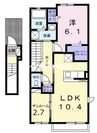 レトワール　あかいわ 1LDKの間取り