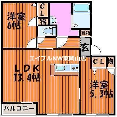 間取り図 ラ・パルテール原尾島