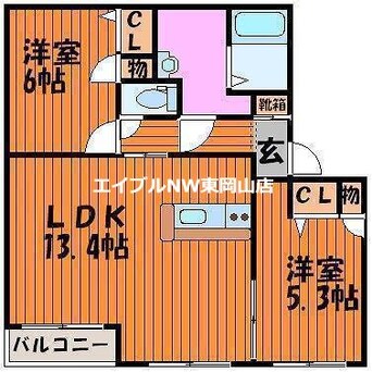 間取図 ラ・パルテール原尾島