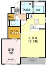 ルラシオンＢ棟 1LDKの間取り