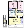エルヴィータ・トレ 2LDKの間取り