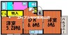 フェニックスD 2DKの間取り