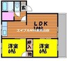 フレグランスA棟 2LDKの間取り