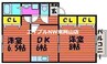 セシーズ兼基　B 2DKの間取り