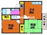 パレアナハウスＡ 2DKの間取り