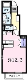 スカイハイツＡ 1Rの間取り