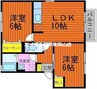 グリーンコートＢ棟 2LDKの間取り