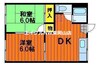 ホリホックハウス雄町 2DKの間取り