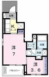パーシモン 1Kの間取り