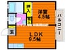 サンシティ益野 1LDKの間取り