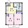 サンシティ臼井　Ｂ 2DKの間取り