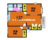 アルベール 2LDKの間取り