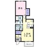 グレース吉井川 1LDKの間取り