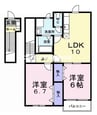 サンシティ東新田Ａ 2LDKの間取り