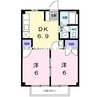 リバーサイド藤和Ａ 2DKの間取り